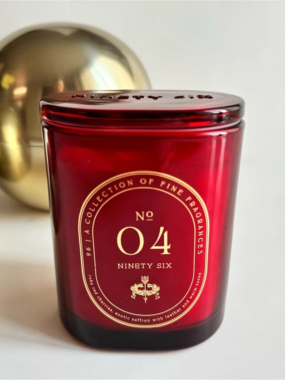 DW Home Ninety Six No. 04 2-Wick CandleRed Cherries, Saffron, Leather & Tonka